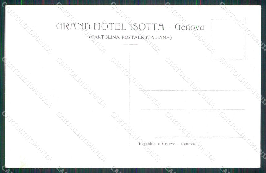 Genova Città Grand Hotel Isotta Piazza de Ferrari Via Roma cartolina RB8110 – retro