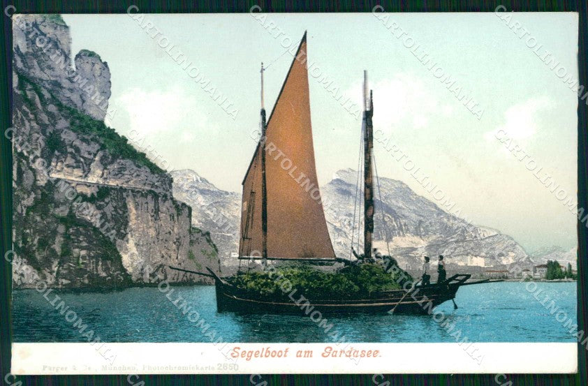 Verona Malcesine Barca a Vela Lago di Garda cartolina RB8137 – fronte