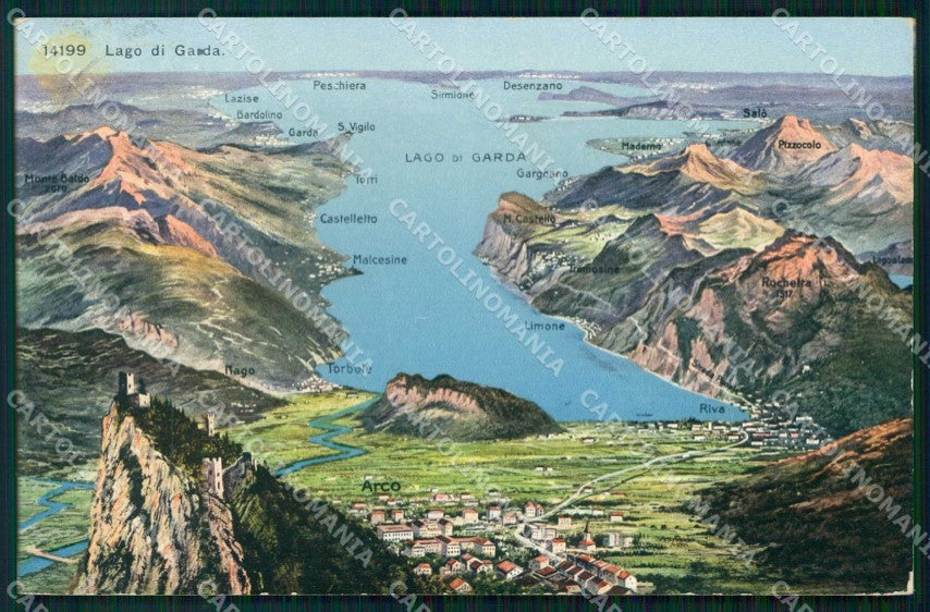 Verona Garda Lago Mappa cartolina RB8156 – fronte