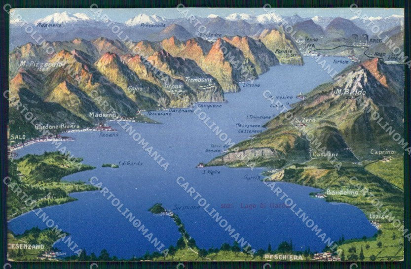 Verona Garda Lago Mappa cartolina RB8158 – fronte