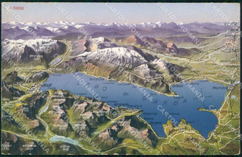 Verona Garda Lago Mappa cartolina RB8159 – fronte