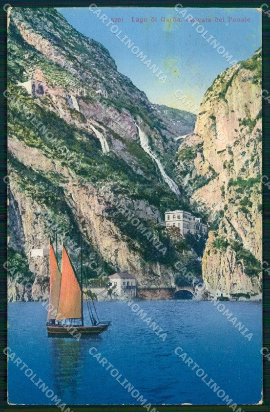 Verona Garda Lago Cascata del Ponale Barca a Vela cartolina RB8161 – fronte