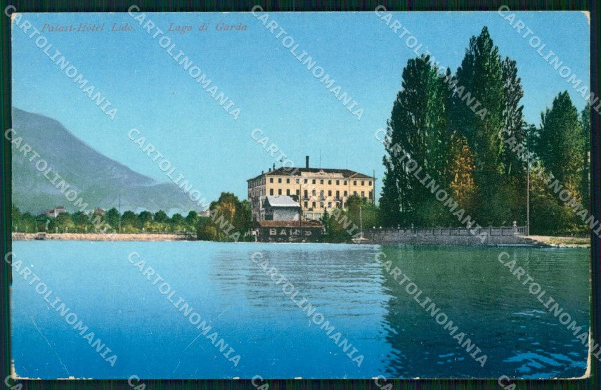 Trento Riva del Garda Palast Hotel Lido PIEGHINA cartolina RB8177 – fronte