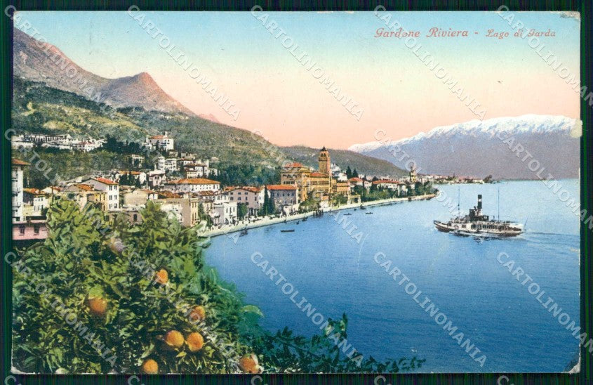 Brescia Gardone Riviera Lago di Garda Piroscafo Brunner 2971 cartolina RB8178 – fronte