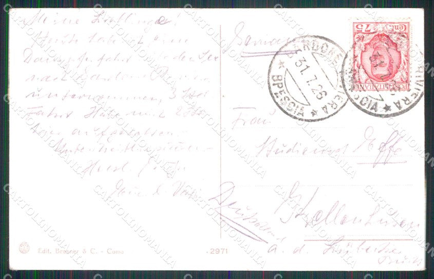 Brescia Gardone Riviera Lago di Garda Piroscafo Brunner 2971 cartolina RB8178 – retro