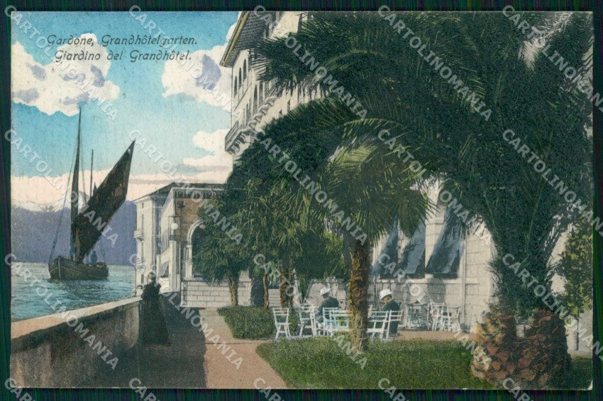 Brescia Gardone Riviera Giardino del Grand Hotel Barca cartolina RB8179 – fronte