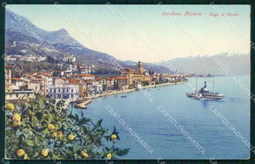 Brescia Gardone Riviera Lago Piroscafo Brunner 306-18 cartolina RB8186 – fronte