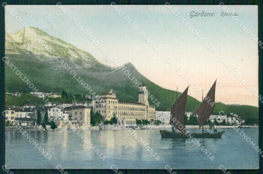Brescia Gardone Riviera Lago Barca cartolina RB8187 – fronte