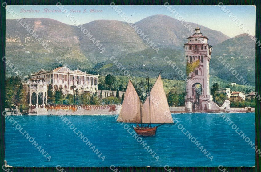 Brescia Gardone Riviera Torre San Marco Barca Brunner 306-19 cartolina RB8190 – fronte