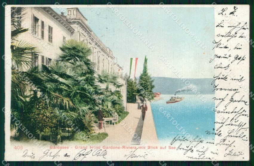 Brescia Gardone Riviera Grand Hotel cartolina RB8197 – fronte