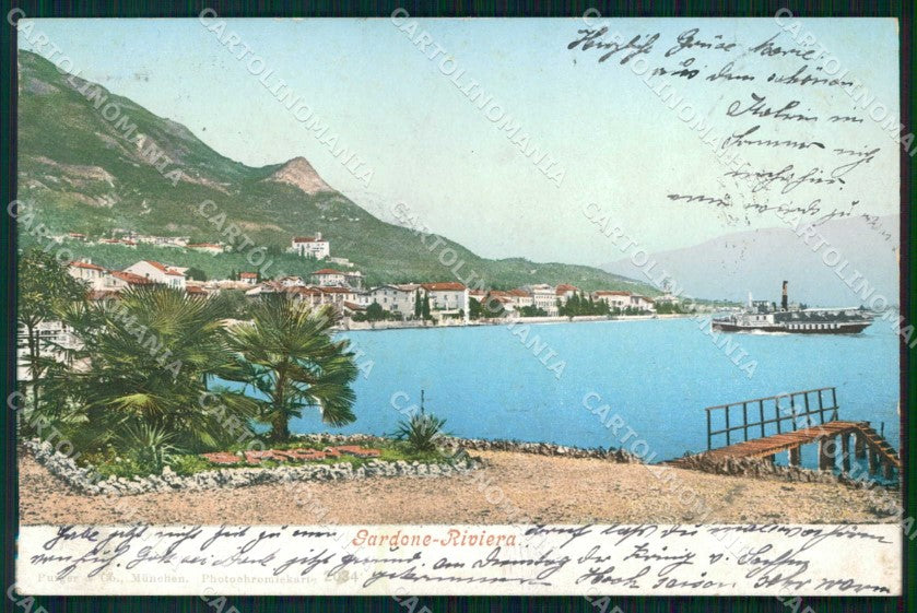 Brescia Gardone Riviera Lago Piroscafo cartolina RB8198 – fronte
