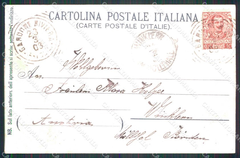 Brescia Gardone Riviera Lago Piroscafo cartolina RB8198 – retro