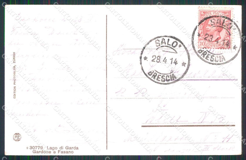Brescia Gardone Riviera Lago Monte Baldo cartolina RB8205 – retro