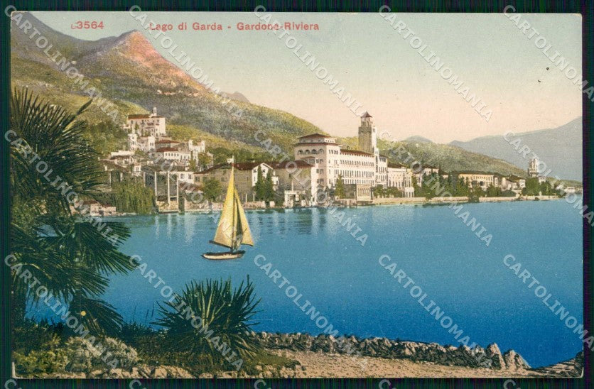 Brescia Gardone Riviera Lago Barca cartolina RB8206 – fronte