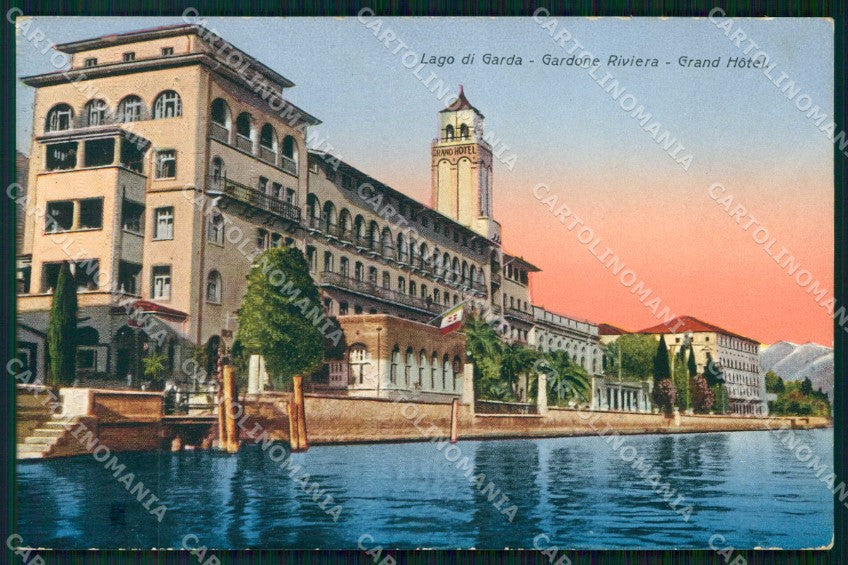 Brescia Gardone Riviera Lago Grand Hotel cartolina RB8210 – fronte