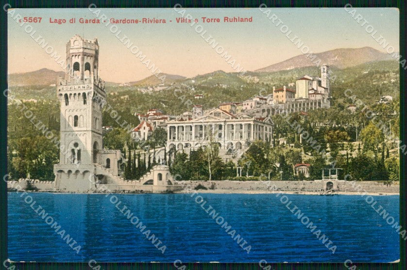 Brescia Gardone Riviera Villa e Torre Ruhland cartolina RB8212 – fronte