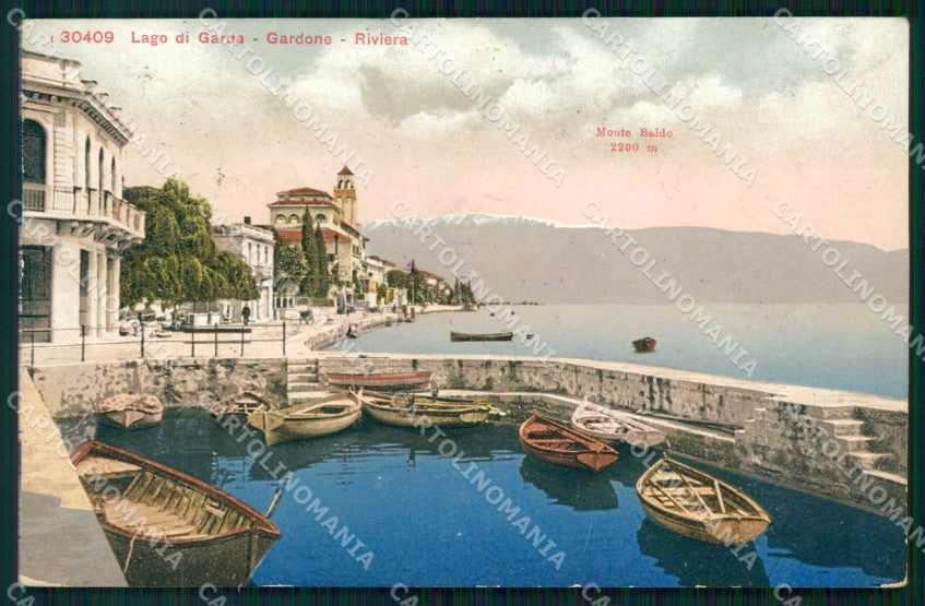 Brescia Gardone Riviera Monte Baldo Lago Barche cartolina RB8213 – fronte