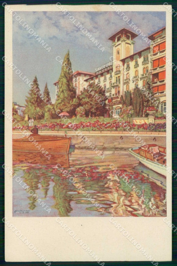 Brescia Gardone Riviera Savoy Palace Hotel cartolina RB8232 – fronte