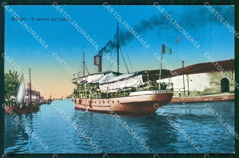 Gorizia Grado Vapore sul Canale cartolina RB8250 – fronte