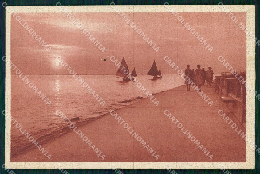 Gorizia Grado Tramonto sulla Passeggiata Barche cartolina RB8269 – fronte