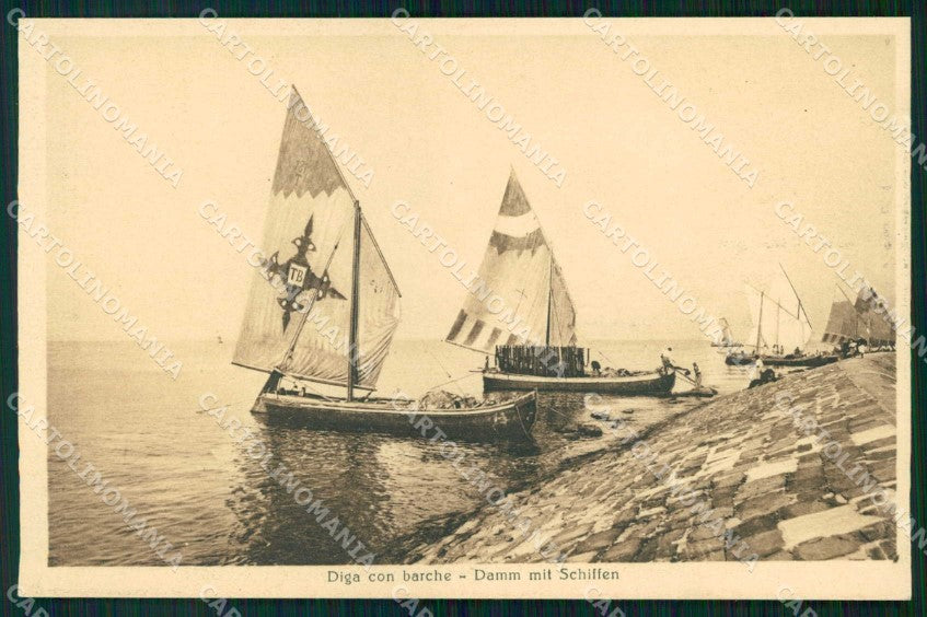 Gorizia Grado Diga con Barche Stengel 36982 cartolina RB8288 – fronte