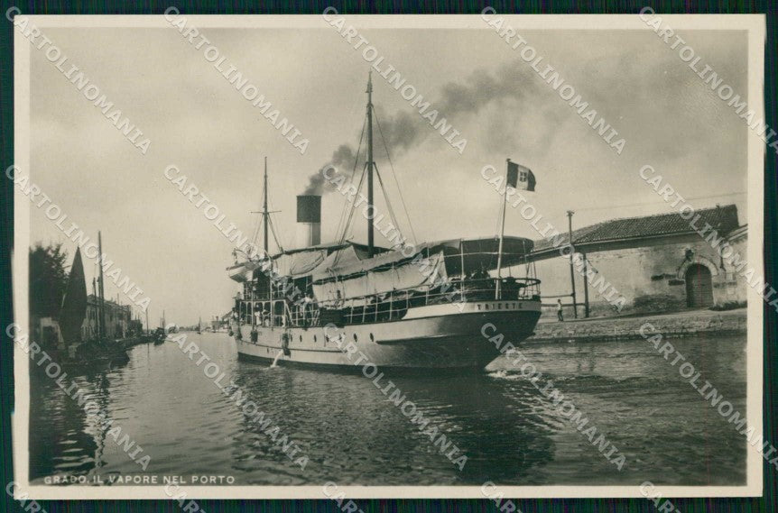 Gorizia Grado Vapore nel Porto Foto cartolina RB8292 – fronte