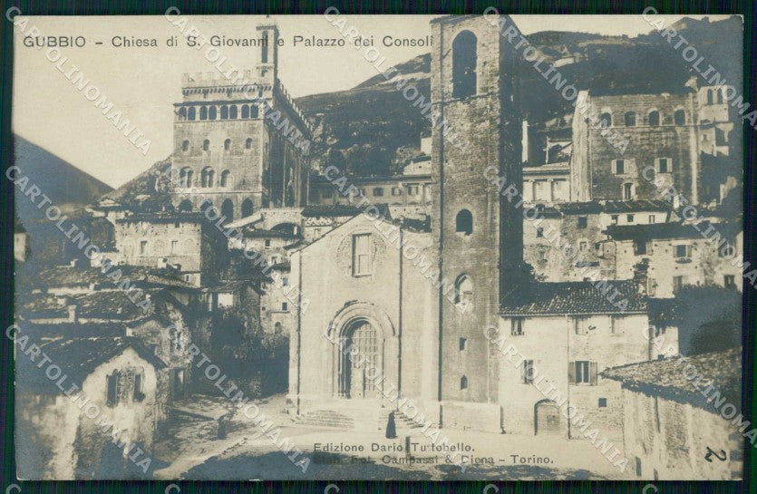 Perugia Gubbio Palazzo dei Consoli Chiesa di S. Giovanni Foto cartolina RB8300 – fronte