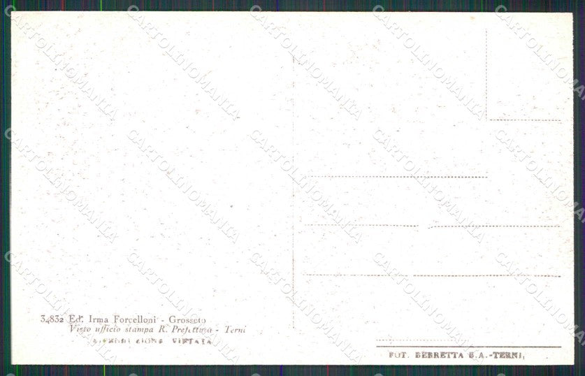 Grosseto Città Palazzo RR. Poste e Telegrafi Auto cartolina RB8311 – retro
