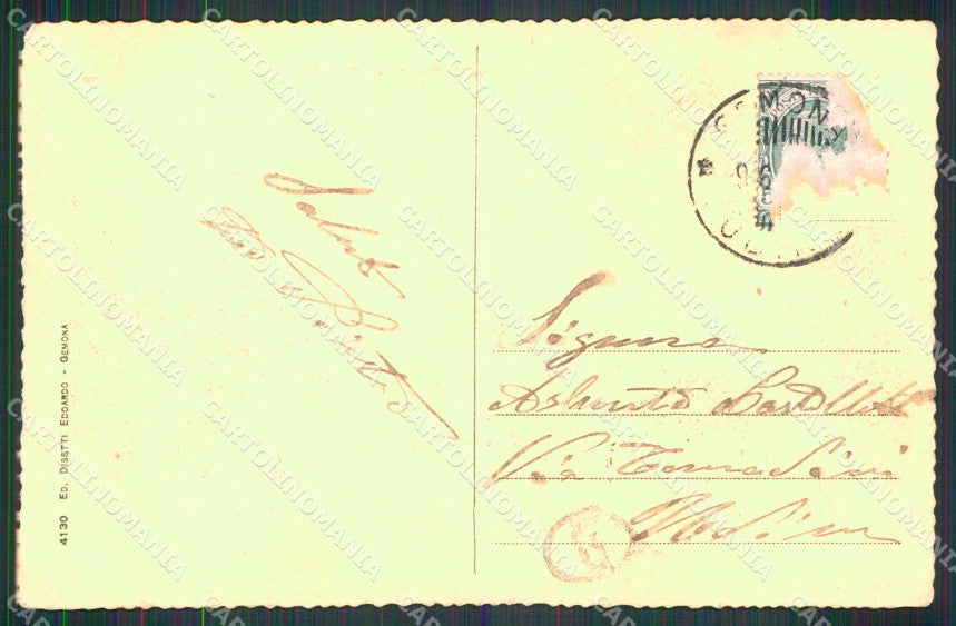 Udine Gemona A Volo d'Uccello ABRASA cartolina RB8332 – retro