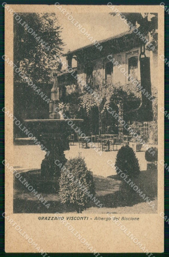Piacenza Grazzano Visconti Albergo del Biscione cartolina RB8355 – fronte