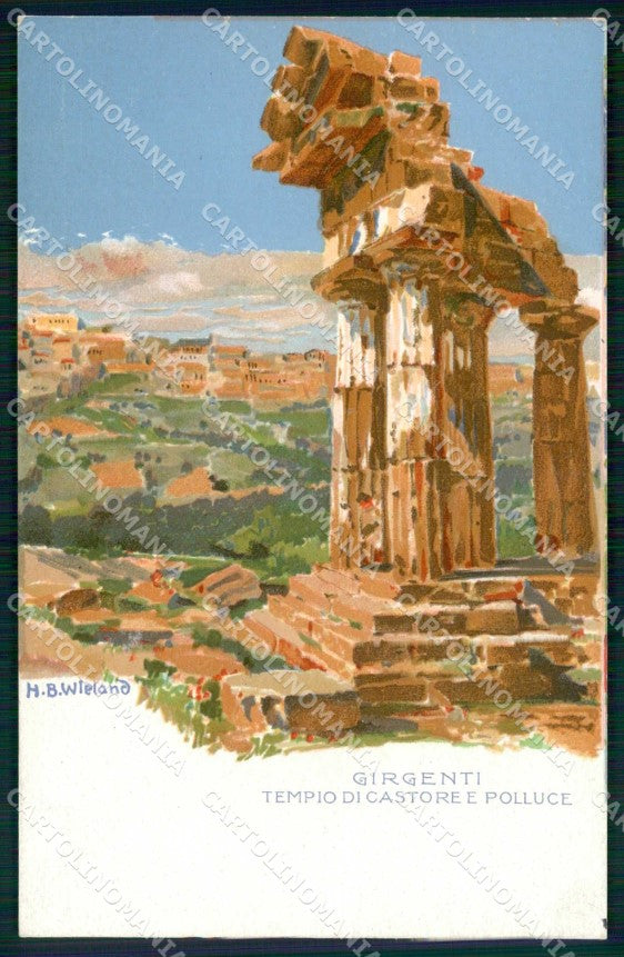 Agrigento Città Tempio di Castore e Polluce Wieland cartolina RB8363 – fronte