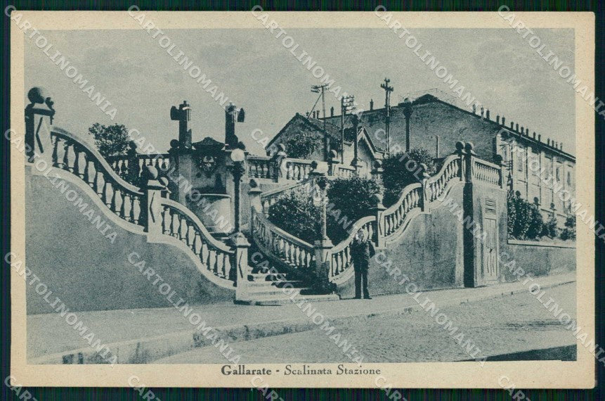 Varese Gallarate Scalinata Stazione Fascismo cartolina RB8367 – fronte