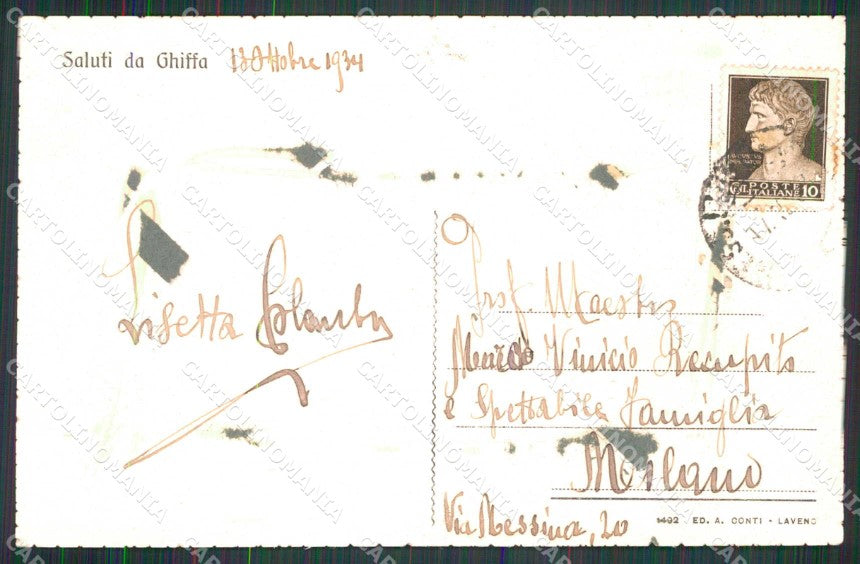 Verbania Ghiffa Lago Maggiore Monumento ai Caduti COLLA cartolina RB8372 – retro