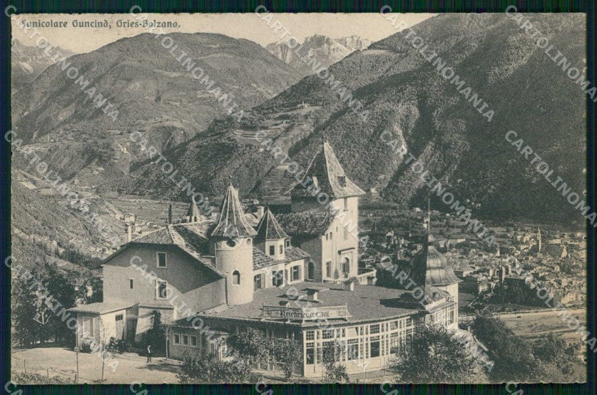 Bolzano Gries Funicolare Guncinà Hotel Ristorante col Latemar cartolina RB8374 – fronte