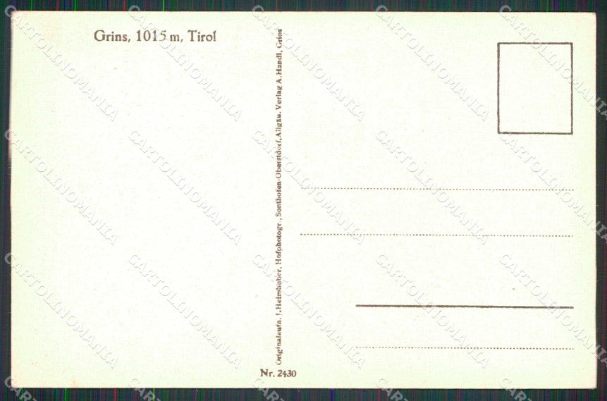 Austria Tirolo Grins cartolina RB8376 – retro