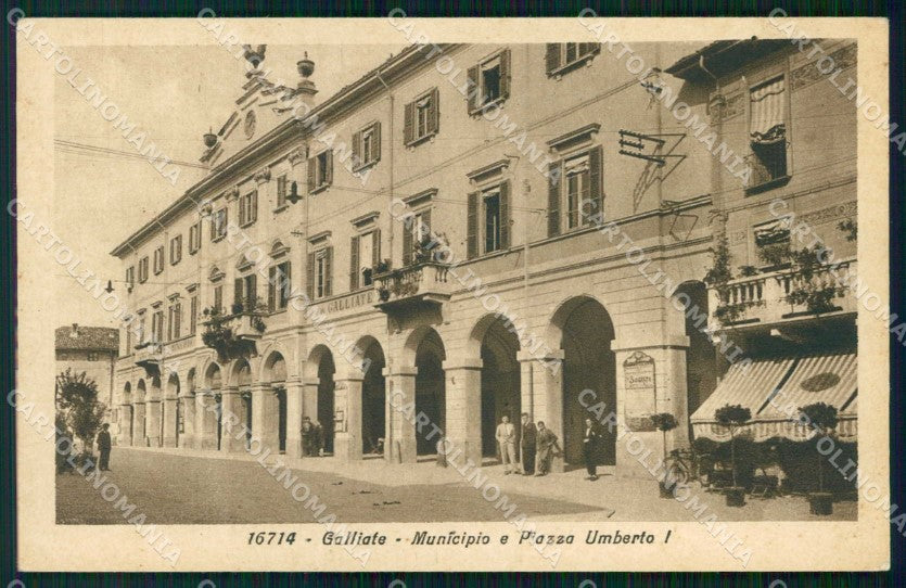 Novara Galliate Municipio Piazza Umberto I cartolina RB8410 – fronte