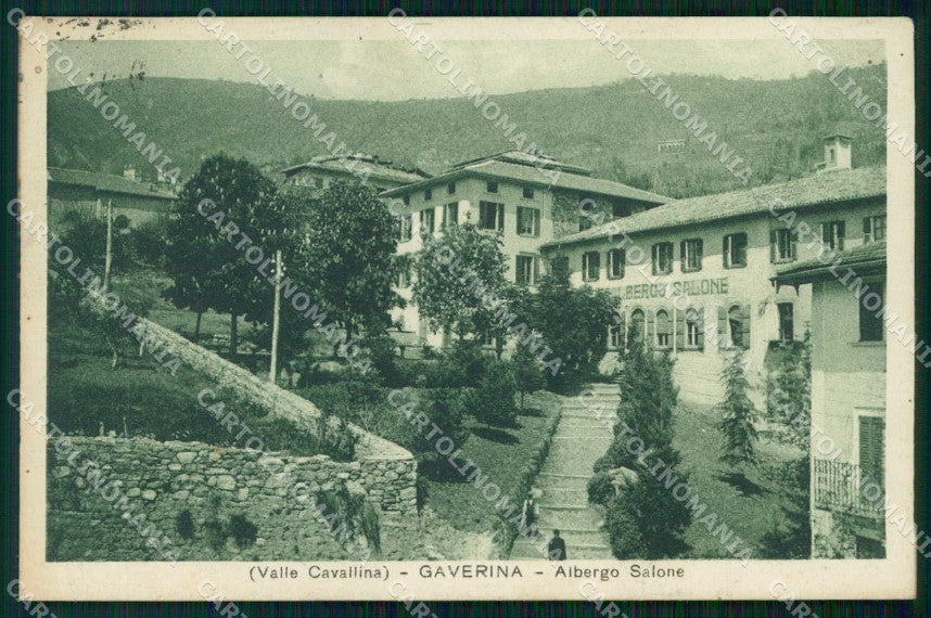 Bergamo Gaverina Valle Cavallina Albergo Salone PIEGA cartolina RB8425 – fronte