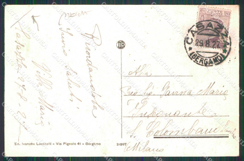 Bergamo Gaverina Valle Cavallina Albergo Salone PIEGA cartolina RB8425 – retro