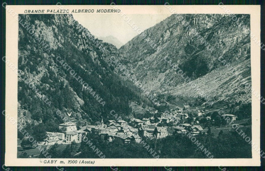 Aosta Gaby Grande Palazzo Albergo Moderno Carducci cartolina RB8426 – fronte