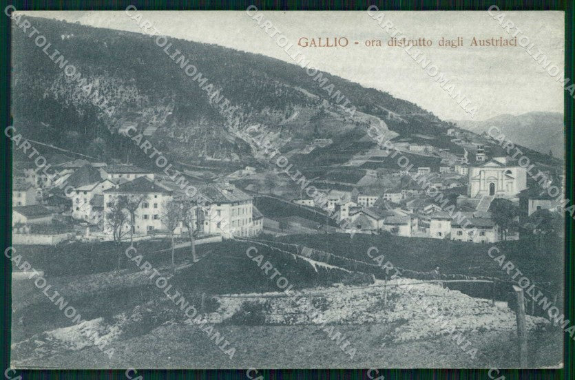 Vicenza Gallio Paese distrutto dagli Austriaci WWI cartolina RB8430 – fronte