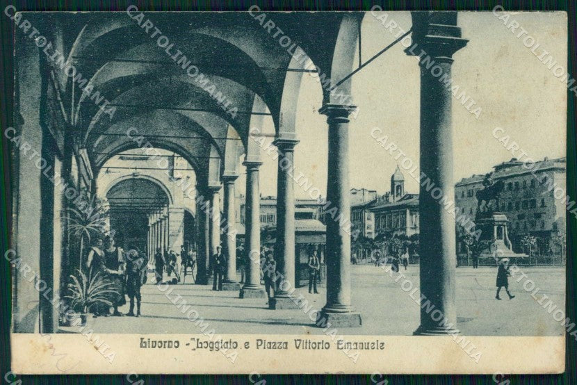 Livorno Città Loggiato Piazza Vittorio Emanuele cartolina RB8457 – fronte
