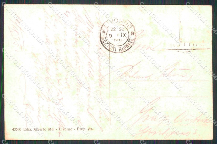 Livorno Città Loggiato Piazza Vittorio Emanuele cartolina RB8457 – retro