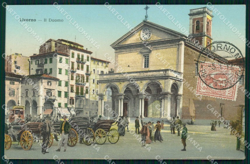 Livorno Città Duomo Carrozze cartolina RB8464 – fronte