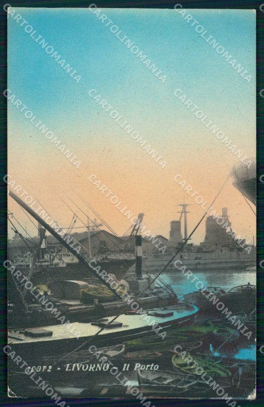 Livorno Città Porto Barche cartolina RB8471 – fronte