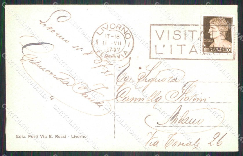 Livorno Città Porto Barche cartolina RB8471 – retro