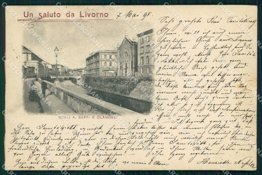 Livorno Città Saluto da Scali Saffi e Olandesi cartolina RB8472 – fronte