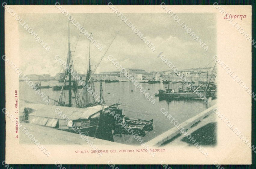 Livorno Città Vecchio Porto Mediceo Barche Modiano 2140 cartolina RB8489 – fronte