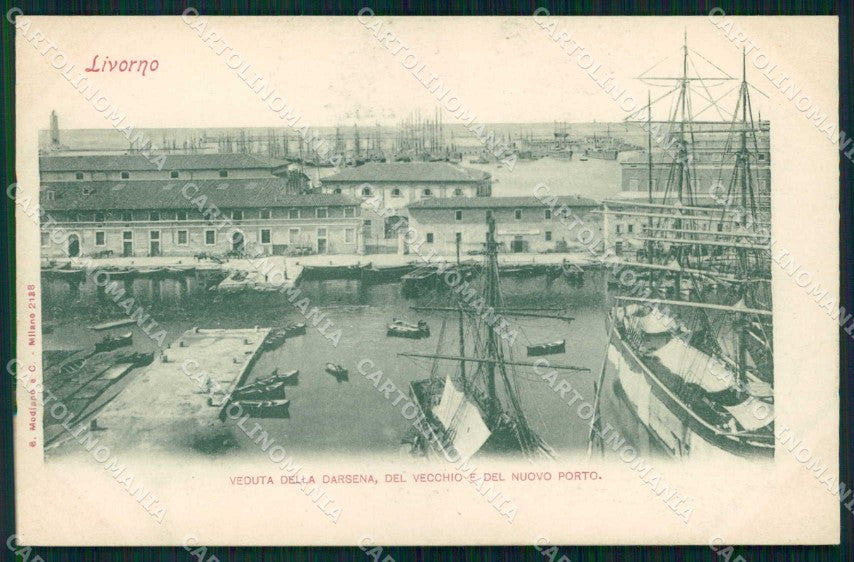 Livorno Città Darsena Vecchio e nuovo Porto Modiano 2138 cartolina RB8491 – fronte