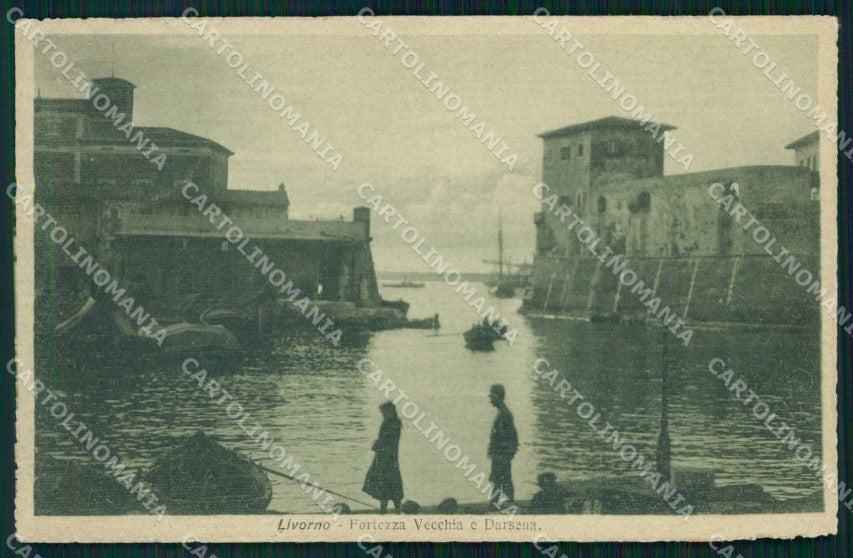 Livorno Città Fortezza Vecchia Darsena cartolina RB8510 – fronte