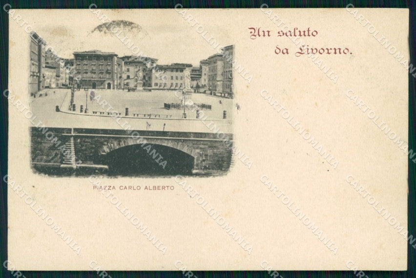 Livorno Città Saluto da Piazza Carlo Alberto cartolina RB8519 – fronte